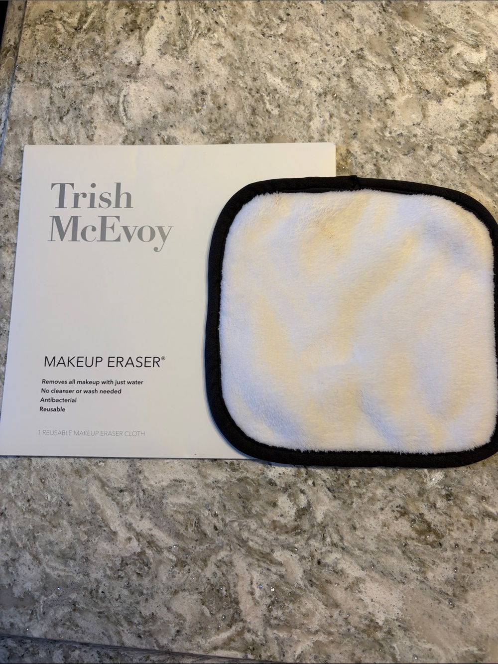 Trish McEvoy White Makeup Eraser Cloth with Black Edge